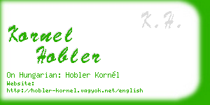 kornel hobler business card
